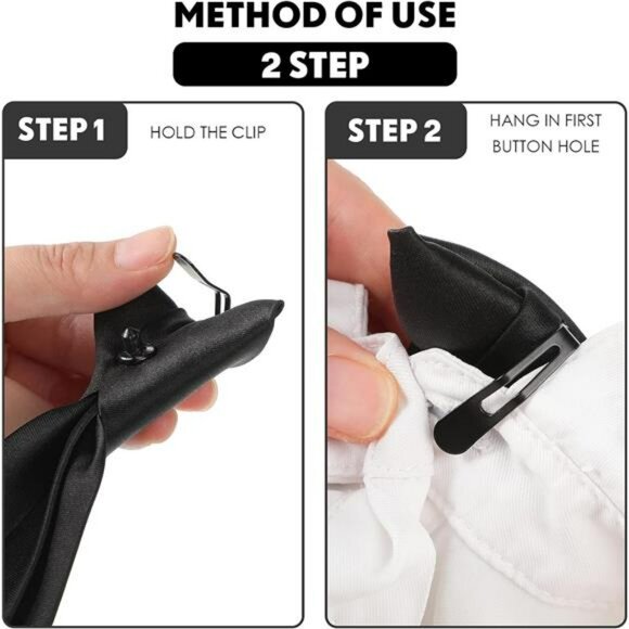 Mens Clip On Ties Pre Tied Solid Color Neckties 20 Inch Office Uniform - Picture 5 of 7